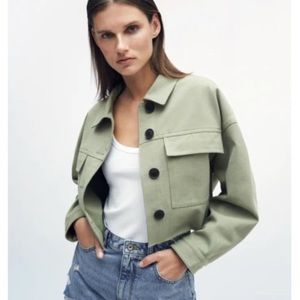 Zara | Cropped Cotton Overshirt